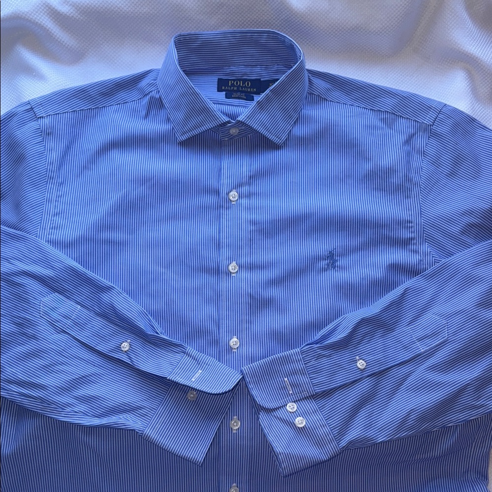 Polo by Ralph Lauren Classic Blue Pinstripe Shirt - 16.5 - 34/35